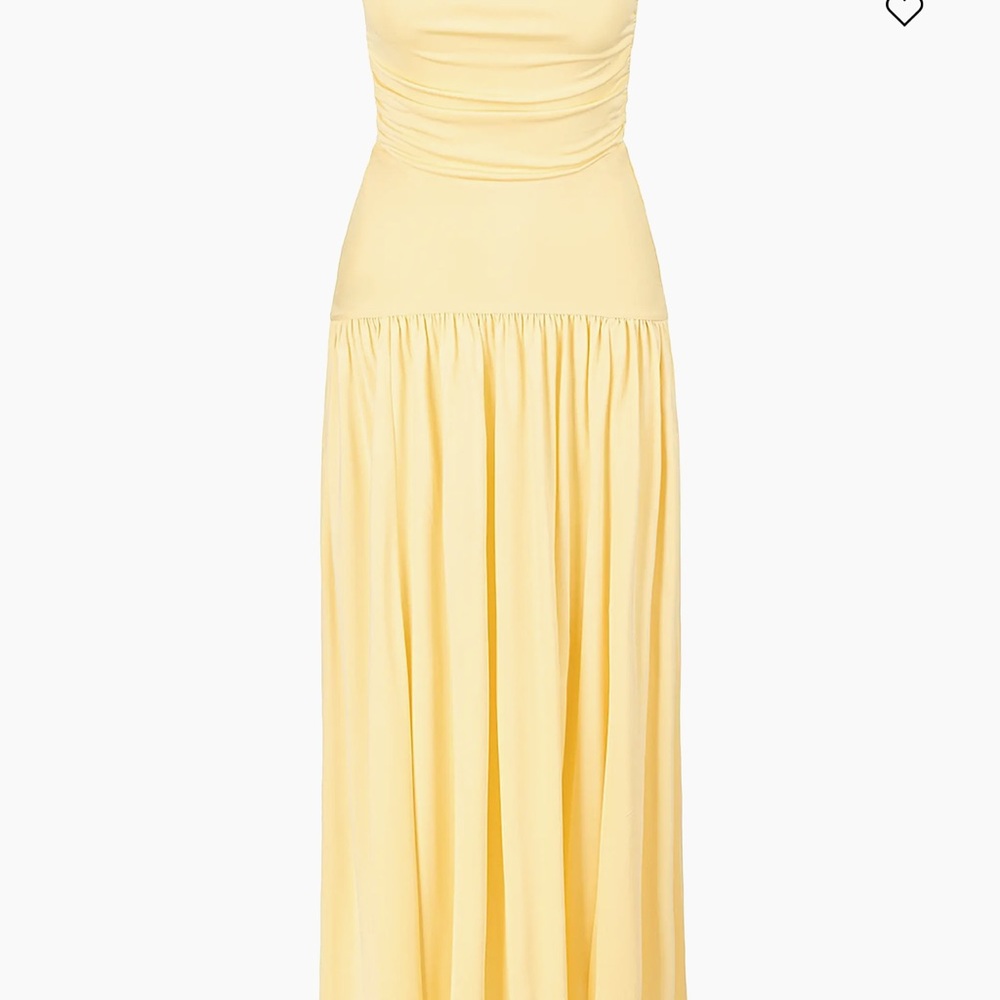 STAUD Strapless Yellow Maxi Dress